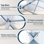 Whitmor Foldable Clothes Drying Rack: 3 Tier Laundry Drying Rack, Collapsible Drying Rack Clothing, Portable Space Saving Clothing Rack for Indoor Outdoor, 22.6" L × 14.6" W × 41.3" H, Gray