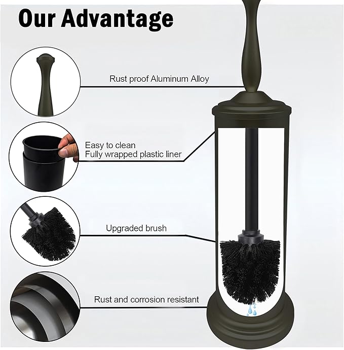 Matte BlackToilet Bowl Brush with Holder, Durable Bathroom Cleaning Tool, Modern Design for Easy Toilet Maintenance, Bathroom Cleaner Brush for Efficient Cleaning and Hygiene