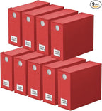 SpaceAid 9 Pack Bed Sheet Organizers and Storage, Foldable Sheet Organizer with Window for Linen Closet, Set Folder Keeper for Queen & King Size Bedding Storage (Red)