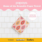 Papaya Reusable Paper Towels 2-Pack - 2 Sheets + 1 Hooks, Quick Drying, No Odor, 1 Sheet Replaces 17 Rolls, Washable Kitchen Cloth, Sustainable Dish Sponge, Eco Friendly Gift