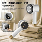 Fabric Shaver Lint Remover: Rechargeable Lint Shavers for Clothes with LED Display 3 Speeds and 6-Leaf Blades, Portable Electric Lint Shaver to Remove Fuzz Ball Pilling from Sweater Furniture
