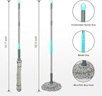 Self Wringing Mop Floor Cleaning, Easy Squeeze Twist Mop, Heavy Duty Wet Mops for Cleaning Hardwood Tile Vinyl Laminate Floors (Gray- 2 Head)