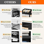 Lifewit Dual-Row Shelf Hanging Closet Organizer and Storage, Clothes Shelves with 3 Sturdy Hooks for Clothing Organization, Foldable Container Hold Up to 36 Sweaters, 6 Tier 12 Sections, Black