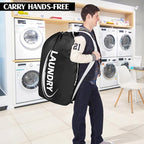 Sylfairy 2 Pack XL Laundry Bag with Strap,Heavy Duty Travel Laundry Bag,Rip-Stop Dirty Clothes Shoulder Bag with Drawstring,Easy Fit a Laundry Hamper or Basket Travel Essentials