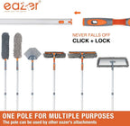 Eazer 65'' Squeegee Window Cleaner 2 in 1 Rotatable Window Cleaning Tool Kit with Telescopic Pole, Window Washing Equipment with Bendable Head for Indoor/Outdoor Window and Car Glass