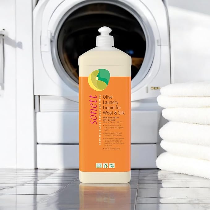 Sonett Organic Olive Laundry Liquid for Wool and Silk, Sensitive skin 34 oz/1L (Olive Laundry Liquid for Wool and Silk)