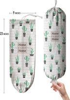 Hglian Cactus Plastic Bag Holder,Grocery Bag Holder Trash Bags Organizer Storage,Cute Cactus Kitchen Decor Gifts for Women