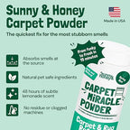 Sunny & Honey Carpet Deodorizer Powder - 20 Oz, Spring Mint - Odor Eliminator & Rug Freshener Powder for Pets & Kids