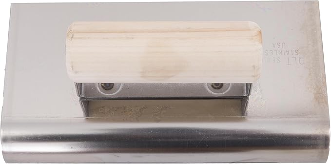 MARSHALLTOWN QLT Stainless Steel Hand Edgers, Wood Handle Material, 152mm Width, 203mm Length, 3mm Radius, 6mm Lip, Made in the USA, CE521S