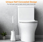 Lefree Toilet Brush and Holder Set, Bathroom Cleaner Brush Set, Curved Design, Non-Slip Handle Toilet Bowl Brush with Curved Bristle for Dead Corner Clean, RV Bathroom Accessories Toilet Scrubber