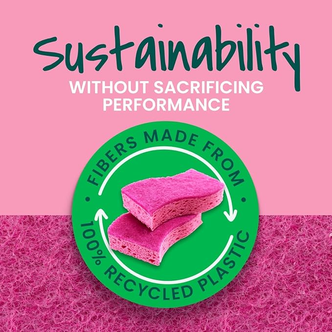Scotch-Brite Gentle Clean Delicate Scrub Sponges, For Washing Dishes and Cleaning Kitchen, 3 Scrub Sponges