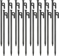 16 Pack Tent Stakes Heavy Duty Metal Tent Pegs for Camping Steel Tent Stakes 12 inch Unbreakable and Inflexible