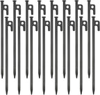 16 Pack Tent Stakes Heavy Duty Metal Tent Pegs for Camping Steel Tent Stakes 12 inch Unbreakable and Inflexible