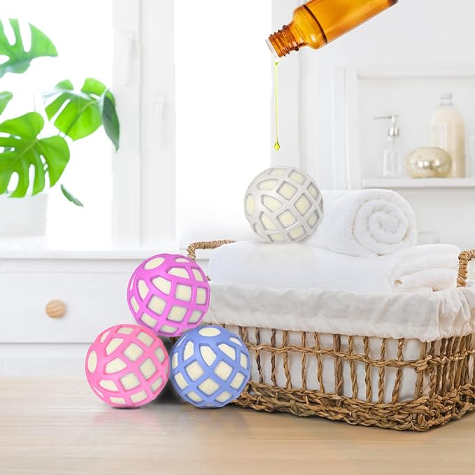 Dryer Balls – Patented Silicone Guard, Natural Wool Core, Super Anti-Tangle & Saves Drying Time, Reduces Static & Noise, Natural Fabric Softener, XL 3" Pack of 3