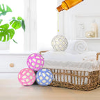 Dryer Balls – Patented Silicone Guard, Natural Wool Core, Super Anti-Tangle & Saves Drying Time, Reduces Static & Noise, Natural Fabric Softener, XL 3" (Pink Light Blue, Pack of 4)