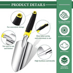 Honoson Garden Hand Trowel Transplant Trowel with Measurements Aluminum Alloy Planting Tools with Rubber Handle Small Gardening Hand Tools Shovels for Gardening Cultivating Transplanting Supplies