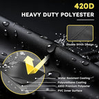Tiller Cover, Rototiller Covers, 420D Silver-Coated Waterproof Fabric, Adjustable Drawstring Hem, Green Handle & Rear Waist Band – Fits Most Tillers (Black, Cordless Tiller Cover)