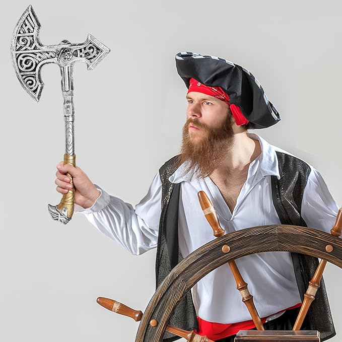 Viking Axe Prop,Plastic Toy Axe Viking Costume Accessories,Halloween Pirate Axe Cosplay Party