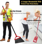 Heavy Duty Angle Broom, Upgraded Commercial Broom for Sweeping Indoor and Outdoor, Perfect Red Broom of Kitchen, Garage, Industrial and Courtyard