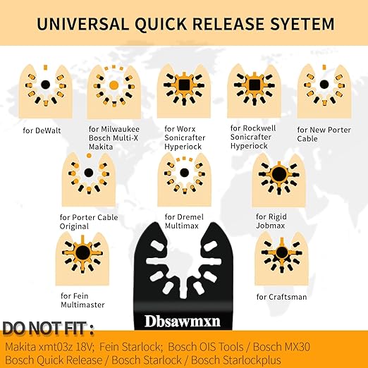 12PCS Titanium Oscillating Tool Blades Metal Cutting, Professional Multi Tool Blades for Metal Wood Plastic Drywall Cuts Saw Blades Compatible with Dewalt Milwaukee Ryobi Rockwell