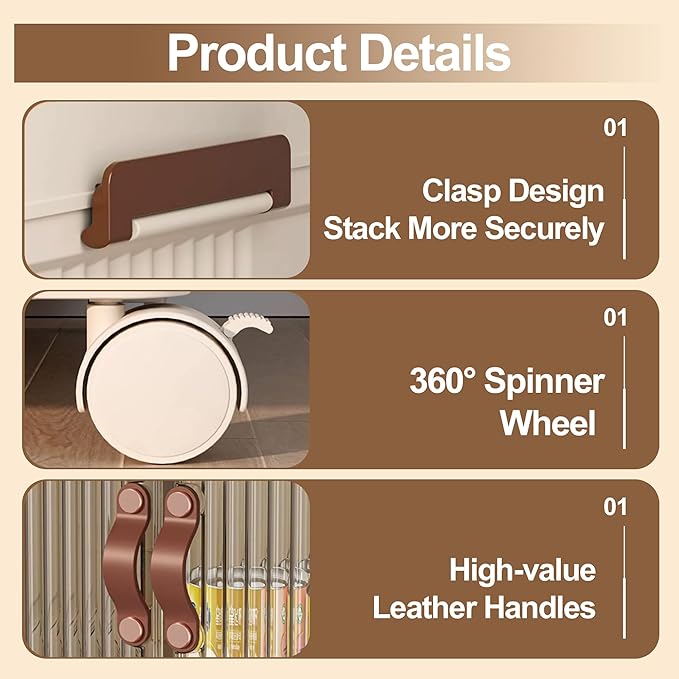 SAILUN 109Gal/434Qt Stackable Storage Bins Folding Collapsible Storage Bins with Lid, Closet Organizers and Storage Box Beige 26" W x 17" D x 56.7" H