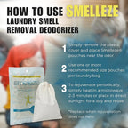 SMELLEZE Reusable Laundry Smell Removal Deodorizer Pouch: Removes Clothing Stink Without Scents