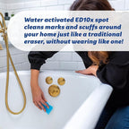 Scrub Daddy Eraser Daddy XL - Large Melamine Foam Sponges for Cleaning - Dual-Sided White Eraser Sponges for Wall Cleaning - Removes Dirt & Scuffs - Water-Activated (18 Count)