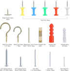 FARRAY Repair and Wall Hanging Kit: Screws, Nails, Drywall Anchors, Picture Hangers, Cup Hooks, Push Pins, Thumb Tacks, 600pcs