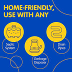 Compac Plink Garbage Disposal Cleaner and Deodorizer, Air Fresheners for Garbage Disposal, Home Accessory Cleaning Products for Kitchen, Drain Cleaners and Deodorizers, Lemon Scent, 40 Count, Yellow