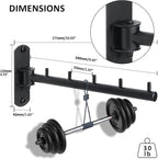Swing Clothes Hanger, Wall Mounted Garment Bar-Hanger Holder Hooks, Heavy Duty Folding Drying Rack, Space Saving Clothing Hanging System, Closet Storage Organizer, Black