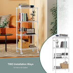 M MZG 1000 lbs 4-Shelf Adjustable Heavy Duty Steel Wire Rack, Adjustable Storage Shelving Unit with Wheel for Kitchen, Garage, Laundry White 11.8" D x 17.7" W x 40.8" H