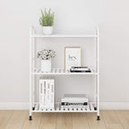 JSB 3-Tier Adjustable Shelving Unit, Heavy Duty Storage Rack Organizer Metal Corner Shelf for Kitchen Living Room Laundry Pantry Bathroom (White, 3 Tier)…
