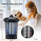 Bug Zapper Outdoor, Mosquitos Zapper, Flying Insects for Indoors 4200V Electric Mosquito Traps 15w Insect Control, Fly Zapper, Insect Trap for Yard, Electric Mosquito Killer for Home