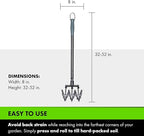 Yard Butler- Rotary Cultivator - Durable Garden Cultivator for Healthy Soil - Customizable Tiller to Meet Garden & Lawn Needs - Ergonomic Gardening Tool Design - Standard Packaging