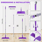 Microfiber Mops for Floor Cleaning - BPAWA Flat Floor Mop with 4 Reusable Washable Pads fit for Swiffer Powermop Kitchen Wet Dry Dust Mop for Hardwood Laminate Wood Tile Ceramic Vinyl Wall Floors