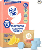 Fab Tab Bowl Cleaning Tablets - Drop-In Formula Removes Rust & Lime Buildup, Lemon Eucalyptus Scent, Septic System Compatible, Individually Wrapped