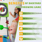 Axe Throwing Game for Backyard - Steel Frame Ax Throw Kit for Kids & Adults - Bristle Target with 6 Throwing Axes Set & Travel Bag - Outdoor/Indoor for Kids & Families Yard Carnival Games