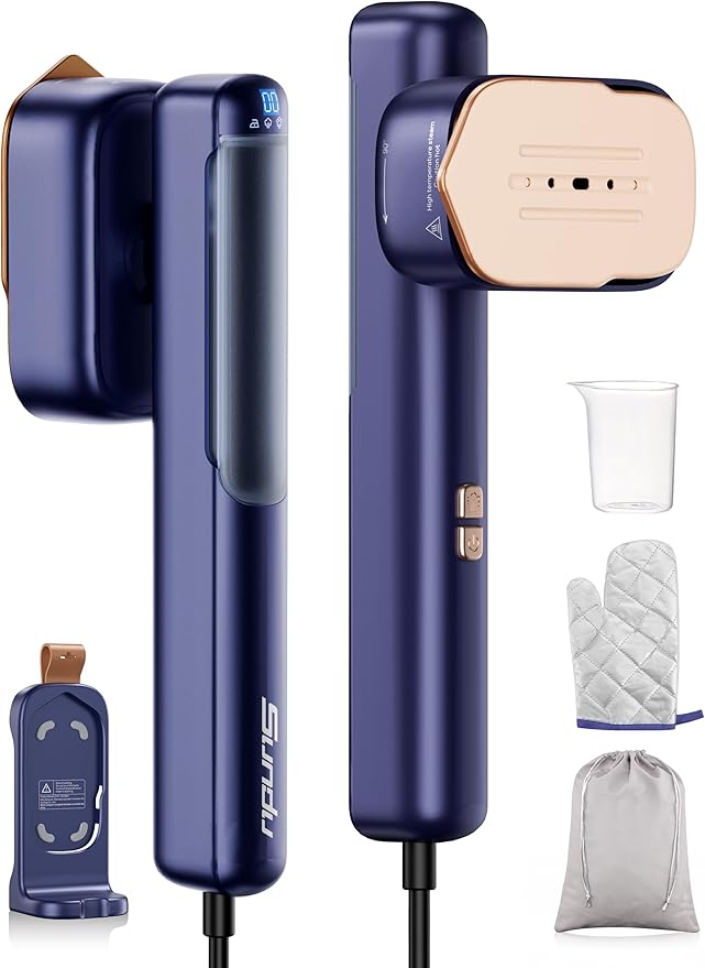 Smart Steam irons Handheld Steamer for Clothes – Global Voltage Adaptation, Palm-Sized & Lightweight, Dual Steam Modes, Easy Wrinkle Remover, Auto Shut-Off, for Travel & Home (100-240V)