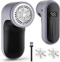 Fabric Shaver | Lint Remover with Digital Display, Electric Lint Shaver for Clothes, Sweater, and Furniture | 6-Leaf Blades, USB Rechargeable, Removes Pilling, Fuzz, Lint Balls, and Fabric Pills