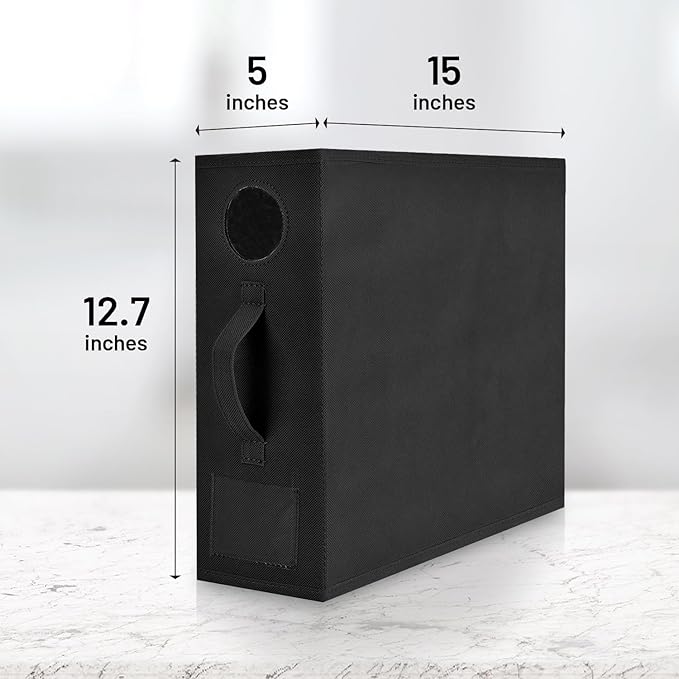 4 Pack Bed Sheet Organizer and Storage, Foldable Storage Bed Sheet Organizer for Linen Closet with Viewing Window & Label for Bedding Sheets & Blankets (Queen & King Size) Black