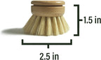 6 pcs Wooden Dish Brush Replacement Heads Made of Renewable Bamboo Wood and Natural Bristle Fiber, Durable, Long Lasting (Tampico Fiber)