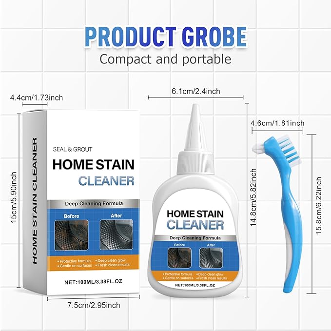 Home Stain Cleaner Gel, 2025 New Dirt Stains Remover, Multi-functional Bathroom Cleaner for Tile Gaps, Cleaning Gel suitable for Kitchen Surfaces, Portable Deodorizing Cleaner (1)