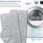 Tethys Flat Floor Mop and Bucket Set for Professional Home Floor Cleaning System with Aluminum Handle/2-Washable Microfiber Pads Perfect Home + Kitchen Cleaner for Hardwood, Laminate, Tiles, Vinyl