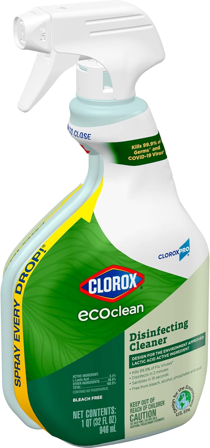 Clorox CloroxPro EcoClean Disinfecting Cleaner Spray Bottle, 32 Fluid Ounces