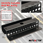 MUTUACTOR Magnetic Drill Bit Organizer,No Drilling Magnet Impact Drill Bit Storage,Anti-Slip Heavy Duty Magnetic Drill Bits Holder for Long Phillips Head Drill Bits,Black,26 Holes