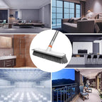 Heavy Duty Floor Scrub Brush and Grout Cleaner Set with Long Handle & Wide Floor Brush with Stiff Bristles Outdoor Scrubber for Cleaning Deck Tile Kitchen Swimming Pool Bathroom(2 Pack Brush Head)