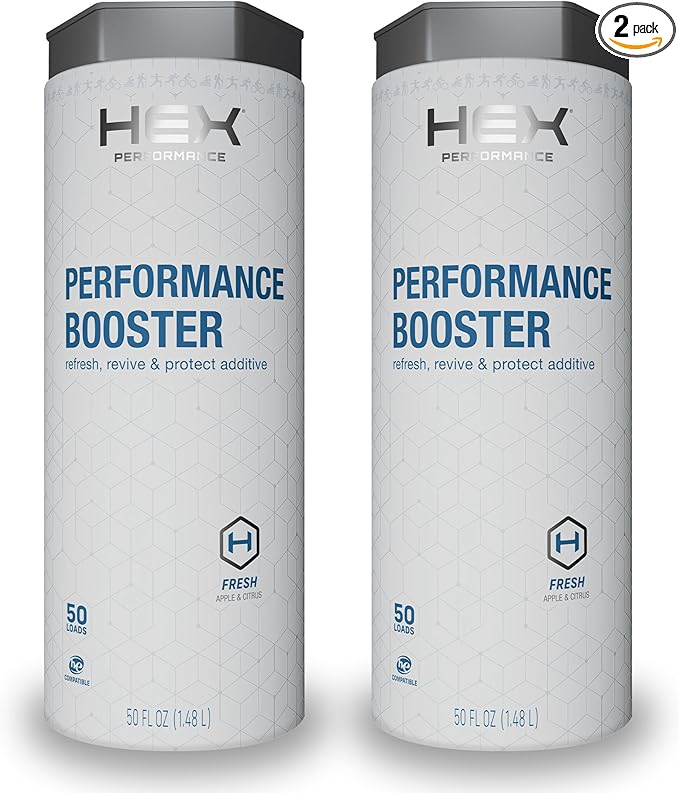 HEX Performance Fabric Booster, Fresh, 100 Load (Pack of 2) - Safe for Activewear, Made for Sensitive Skin, Eco-Friendly