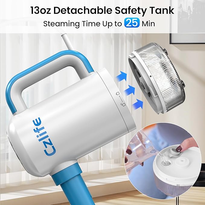 Z7 Steam Mop for Floor Cleaning, 13-in-1 Handheld Steam Cleaner for Home Tile Grout Hardwood Laminate Furniture Couch Clothes Carpet, Multi-Purpose Floor Steamer Machine, Corded (Blue)