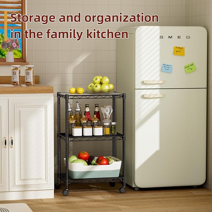 SINGAYE 3 Small Wire Shelves Kitchen Pantry Close Home Organizers and Storage Bathroom Shelf Laundry Room Organization Adjustable Book Metal Garage Shelving Unit