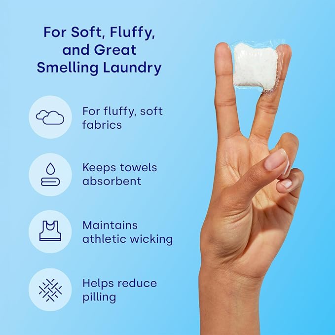 Dropps Laundry Fabric Softener Pods, Crisp Breeze (64 Pods) - Laundry Additive for Softening & Protection - HE Compatible Mineral Based Ingredients Laundry Supplies